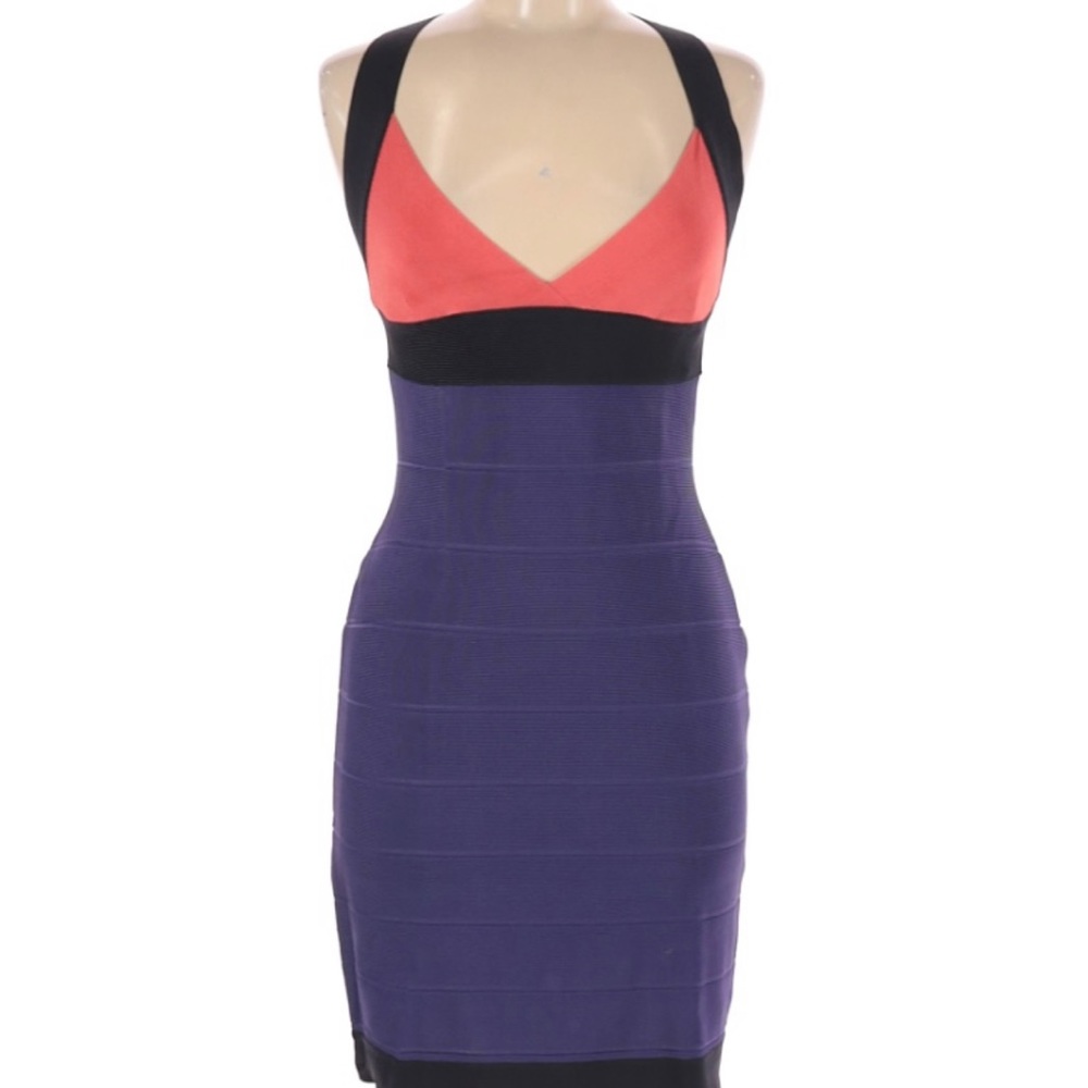 herve leger color block dress
